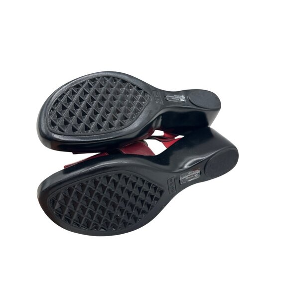 Aerosoles Size 10 Leather Slip-On Wedge Casual Comfortable Sandals Red - Picture 7 of 7